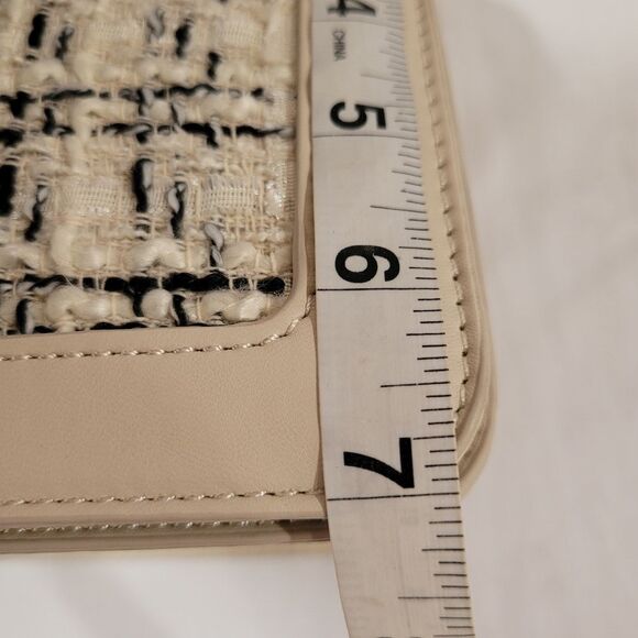 Retails $129 Badgley Mischka Small Wool tweed Crossbody Bag- Ivory/Off White NWT - Picture 8 of 14